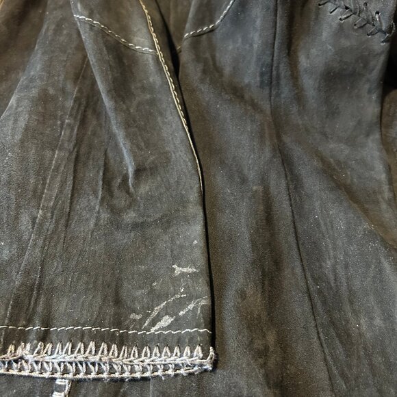 Womens Gitmo's Black Snap Button Suede Shacket Shirt Jacket 42 US/S - Picture 15 of 16